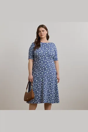 Ralph Lauren Curve - Floral Stretch Cotton Midi Dress