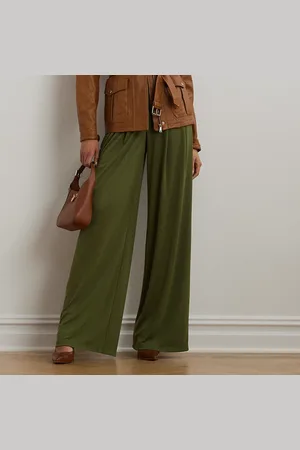 Ralph Lauren Pleated Stretch Jersey Wide-Leg Trouser