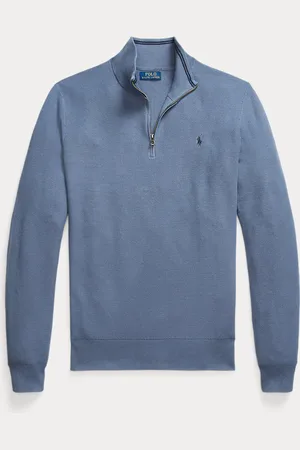 Ralph Lauren Big & Tall - Mesh-Knit Cotton Quarter-Zip Jumper