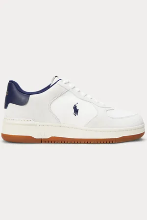 Ralph Lauren Masters Court Suede-Panelled Trainer