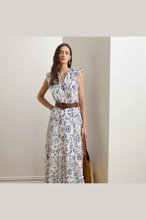 Ralph Lauren Floral Cotton Voile Tiered Maxidress