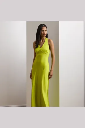 Ralph Lauren Featherweight Charmeuse Halter Gown