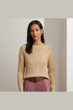 Ralph Lauren Petite - Cable-Knit Cotton-Blend Boatneck Jumper