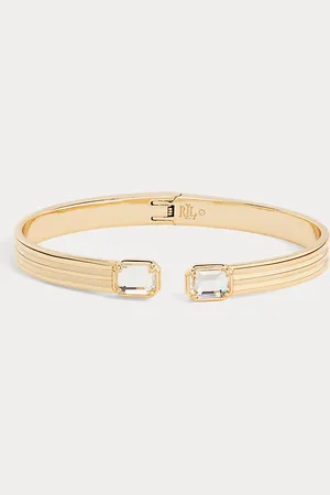 Ralph Lauren Plated Stone Ribbed Cuff Bracelet