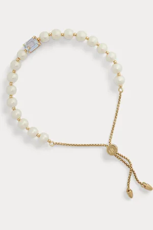 Ralph Lauren Faux-Pearl & Stone Slider Bracelet