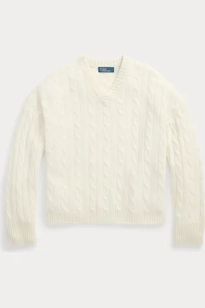 Ralph Lauren Cable-Knit Cashmere V-Neck Jumper