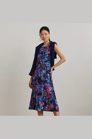 Ralph Lauren Print Twist-Front Jersey Dress
