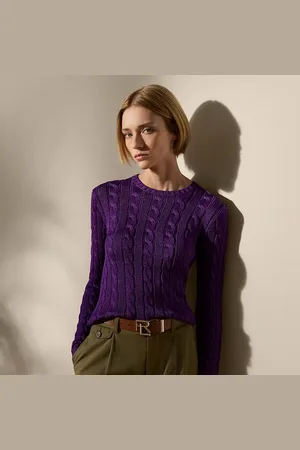 Ralph Lauren Cable-Knit Silk Crewneck Jumper