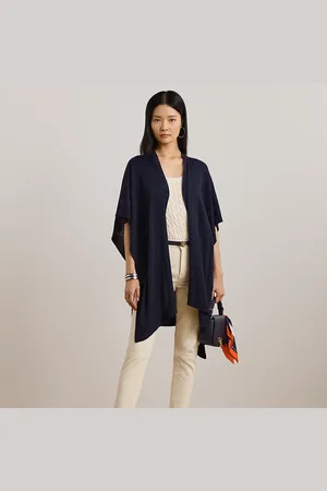 Ralph Lauren Logo Jacquard Cotton-Blend Knit Ruana