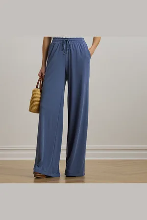 Ralph Lauren Stretch Jersey Wide-Leg Drawcord Trouser
