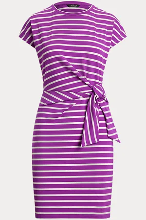 Ralph Lauren Striped Tie-Front Jersey Dress