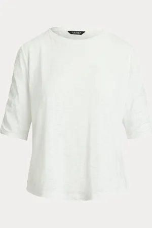 Ralph Lauren Slub Cotton Jersey Elbow-Sleeve T-Shirt