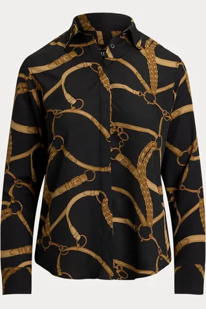 Ralph Lauren Classic Fit Belting-Print Crepe Shirt