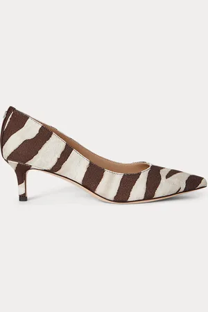 Ralph Lauren Adrienne Zebra-Print Canvas Pump