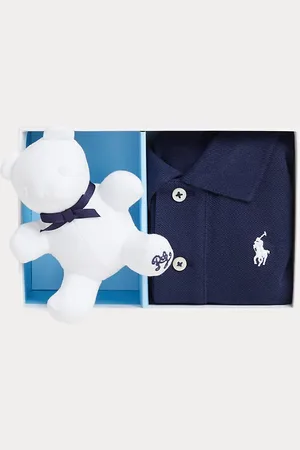 Ralph Lauren Cotton Mesh Polo Shirt & Bear Gift Box