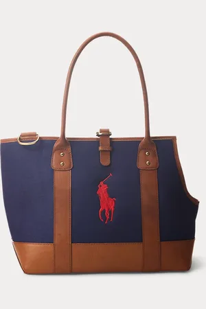 Ralph Lauren Leather-Trimmed Canvas Pet Tote Bag