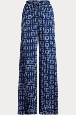 Ralph Lauren Geo-Print Crepe Wide-Leg Trouser