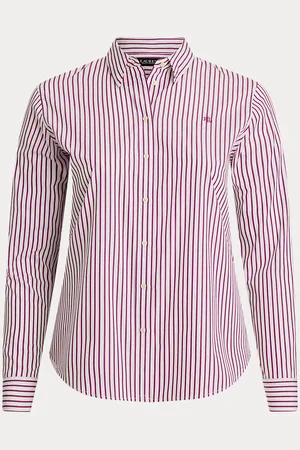 Ralph Lauren Curve - Classic Fit Striped Broadcloth Shirt