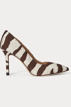Ralph Lauren Lindella II Zebra-Print Canvas Pump