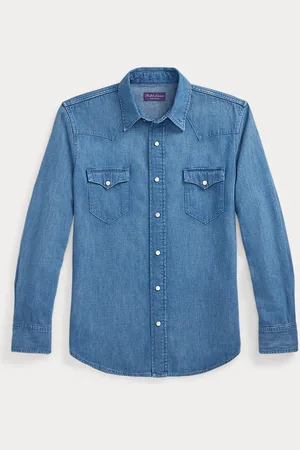 Ralph Lauren Cotton-Linen Denim Western Shirt