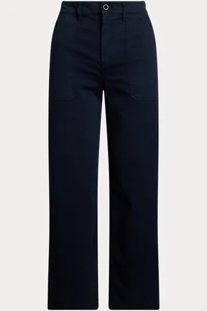 Ralph Lauren Stretch Chino Wide-Leg Cropped Trouser