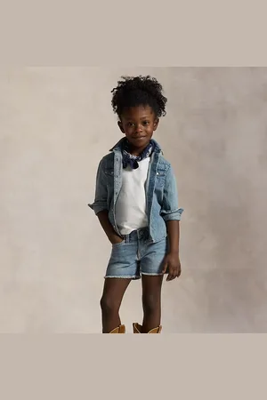 Ralph Lauren Frayed Cotton Denim Short
