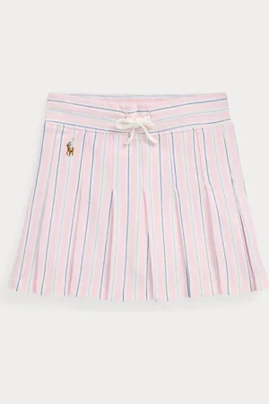 Ralph Lauren Striped Pleated Oxford Mesh Skort