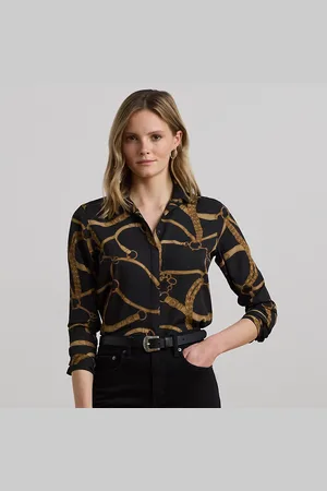 Ralph Lauren Classic Fit Belting-Print Crepe Shirt
