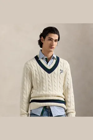 Ralph Lauren Embroidered Cotton-Blend Cricket Jumper