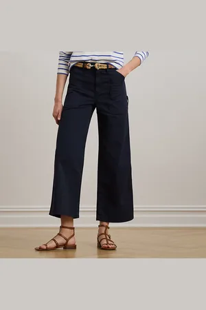 Ralph Lauren Stretch Chino Wide-Leg Cropped Trouser