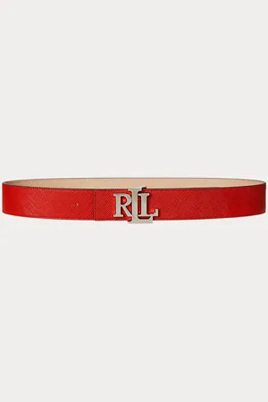 Ralph Lauren Logo Reversible Textured Wide Belt