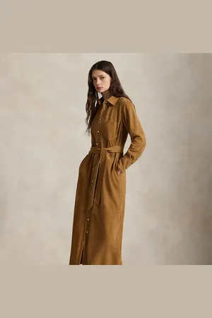 Ralph Lauren Suede Belted Shirtdress