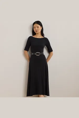 Ralph Lauren Rib-Knit Stretch Cotton Midi Dress