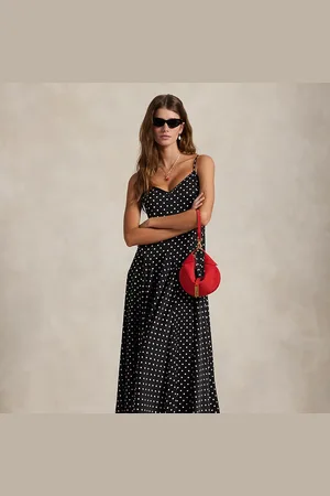 Ralph Lauren Polka-Dot Satin Dress