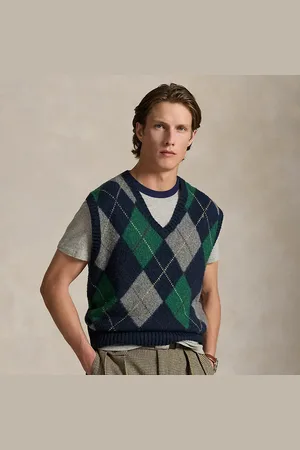 Ralph Lauren Big Fit Argyle Sleeveless Jumper