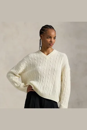 Ralph Lauren Cable-Knit Cashmere V-Neck Jumper