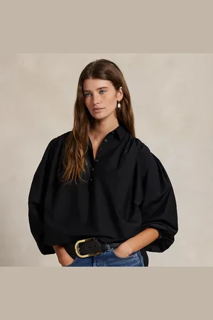 Ralph Lauren Pleated Cotton-Silk Shirt