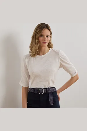Ralph Lauren Slub Cotton Jersey Elbow-Sleeve T-Shirt