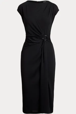 Ralph Lauren Ring-Trim Jersey Cap-Sleeve Dress