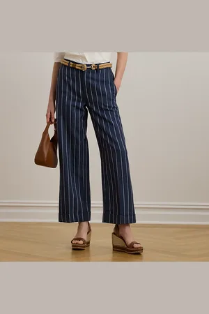 Ralph Lauren Striped Herringbone Cropped Trouser