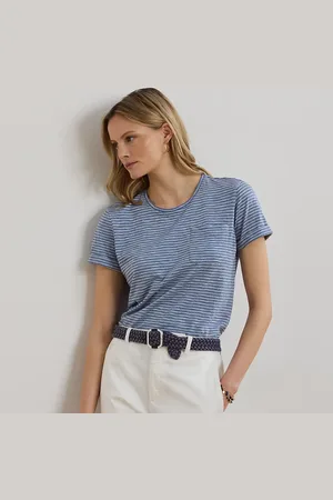 Ralph Lauren Striped Cotton Slub Jersey Pocket Tee