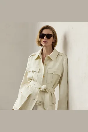 Ralph Lauren Sydney Linen Basket-Weave Field Jacket