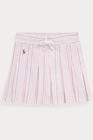 Ralph Lauren Striped Pleated Oxford Mesh Skort