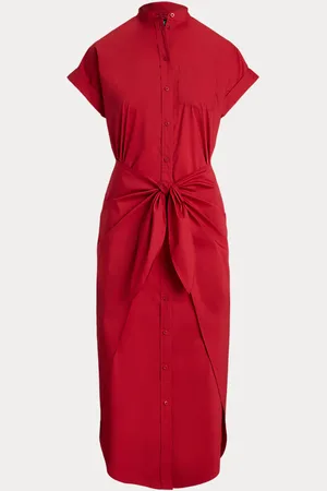 Ralph Lauren Tie-Front Cotton-Blend Shirtdress