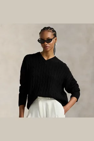 Ralph Lauren Cable-Knit Cashmere V-Neck Jumper