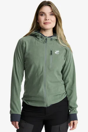 RevolutionRace Trekker Hoodie Naiset Dusty Green, Koko:2XL - > Paidat > Fleecet & Välikerrokset