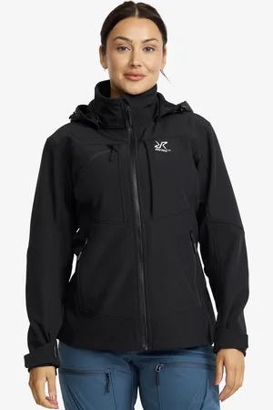 RevolutionRace Hiball Softshell Jacket Naiset Black, Koko:4XL - > Takit > Softshell-takit