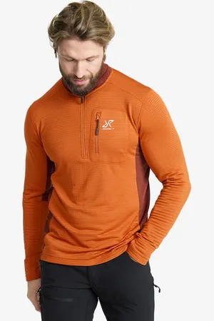 RevolutionRace Waffle Half-zip Fleece Miehet Hawaiian Sunset, Koko:3XL - Miehet > Paidat > Fleece & Välikerrokset