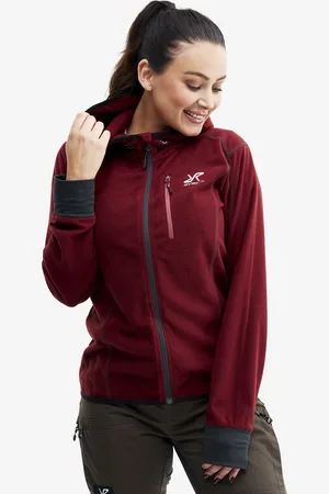 RevolutionRace Trekker Hoodie Naiset Chilli, Koko:M - > Paidat > Fleecet & Välikerrokset