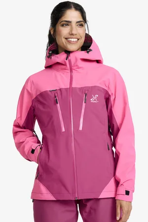 RevolutionRace Silence Proshell 3L Jacket Naiset Ibis Rose/Baton Rouge, Koko:2XL - > Takit > Sade- Ja Kuoritakit